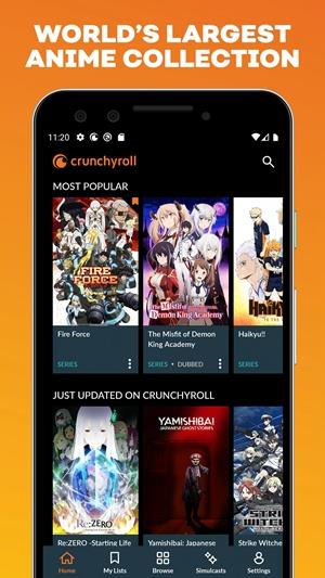 美国版b站(crunchyroll)截图