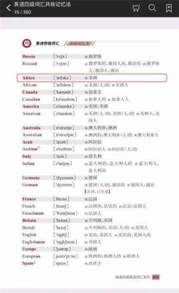 英语四级词汇共核记忆法截图