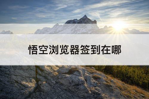悟空浏览器签到在哪