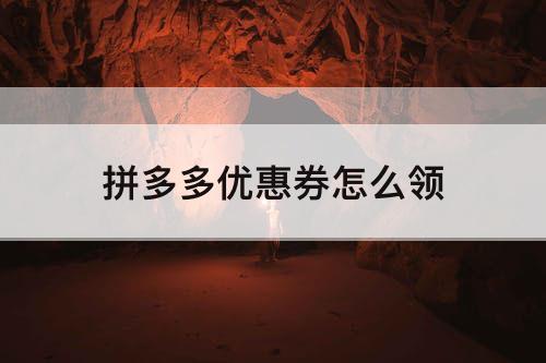 拼多多优惠券怎么领