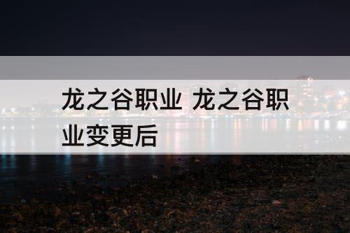 龙之谷职业 龙之谷职业变更后