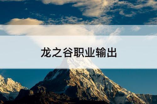 龙之谷职业输出