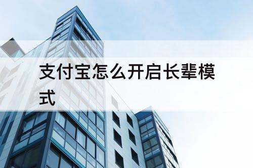 支付宝怎么开启长辈模式