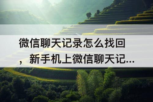微信聊天记录怎么找回,新手机上微信聊天记录怎么找回