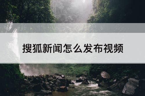 搜狐新闻怎么发布视频