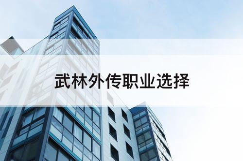 武林外传职业选择