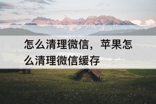 怎么清理微信,苹果怎么清理微信缓存