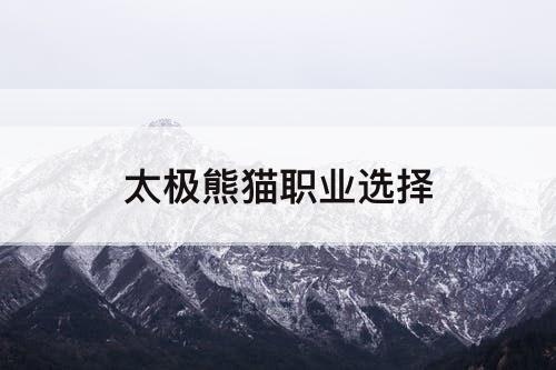 太极熊猫职业选择