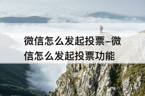 微信怎么发起投票-微信怎么发起投票功能