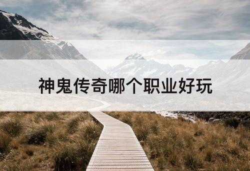 神鬼传奇哪个职业好玩