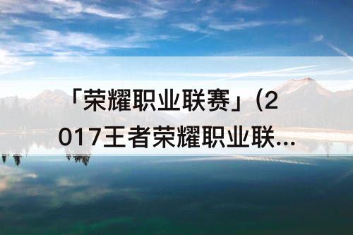 「荣耀职业联赛」(2017王者荣耀职业联赛回放)