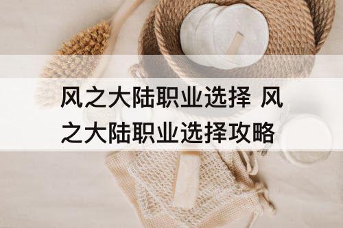风之大陆职业选择 风之大陆职业选择攻略