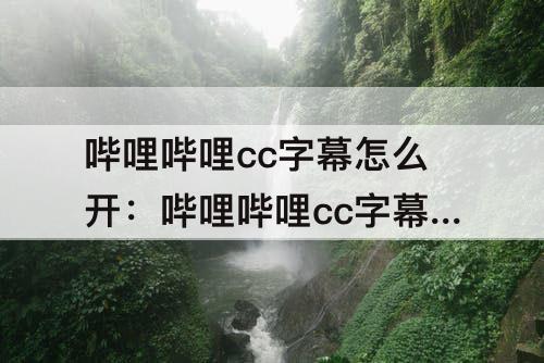哔哩哔哩cc字幕怎么开:哔哩哔哩cc字幕怎么开 安卓