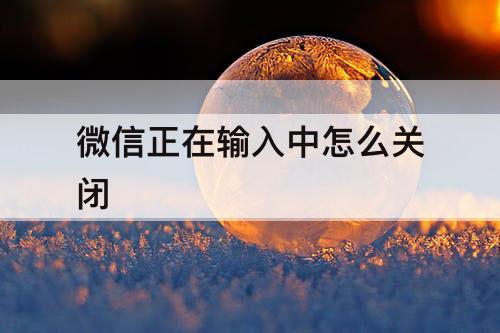 微信正在输入中怎么关闭