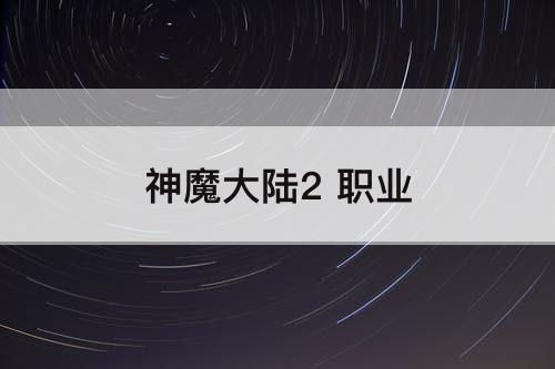 神魔大陆2 职业