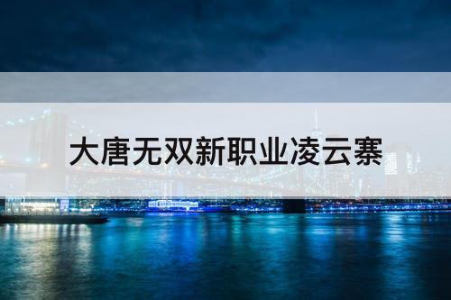 大唐无双新职业凌云寨