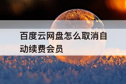 百度云网盘怎么取消自动续费会员