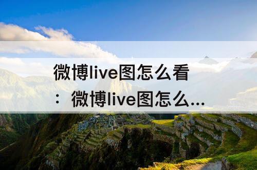 微博live图怎么看：微博live图怎么看拍摄时间