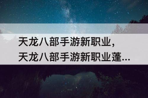 天龙八部手游新职业，天龙八部手游新职业蓬莱