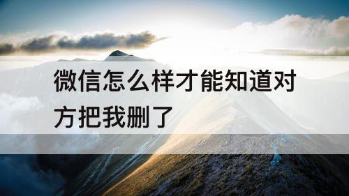 微信怎么样才能知道对方把我删了