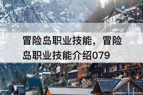 冒险岛职业技能,冒险岛职业技能介绍079