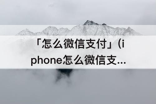 「怎么微信支付」(iphone怎么微信支付QQ音乐)