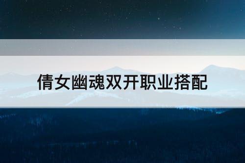 倩女幽魂双开职业搭配