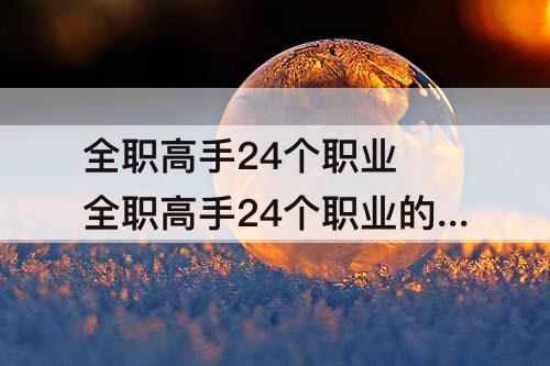 全职高手24个职业 全职高手24个职业的全部武器