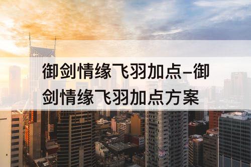 御剑情缘飞羽加点-御剑情缘飞羽加点方案
