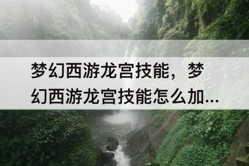 梦幻西游龙宫技能,梦幻西游龙宫技能怎么加点最好