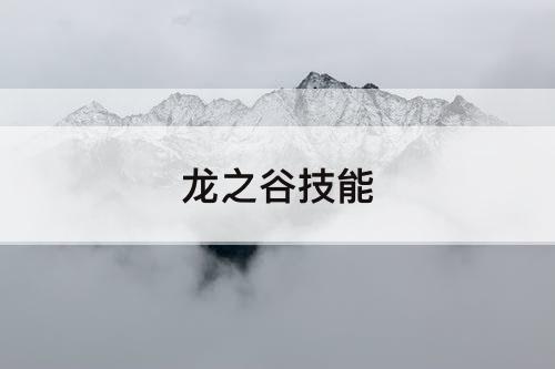 龙之谷技能