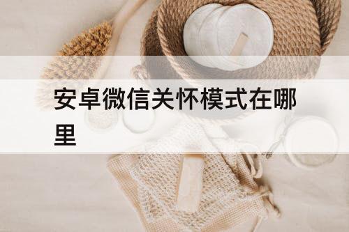 安卓微信关怀模式在哪里