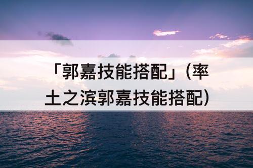 「郭嘉技能搭配」(率土之滨郭嘉技能搭配)
