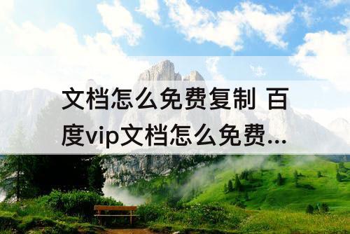 文档怎么免费复制 百度vip文档怎么免费复制粘贴