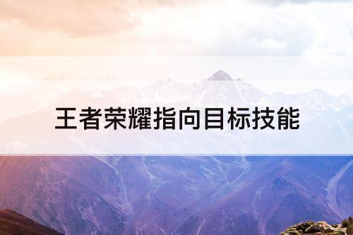 王者荣耀指向目标技能