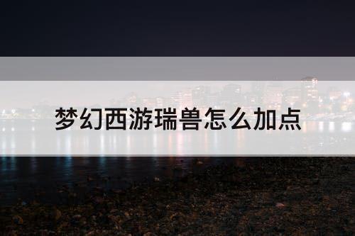 梦幻西游瑞兽怎么加点