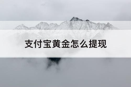 支付宝黄金怎么提现