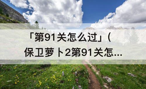 「第91关怎么过」(保卫萝卜2第91关怎么过)