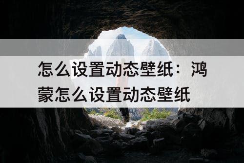 怎么设置动态壁纸：鸿蒙怎么设置动态壁纸