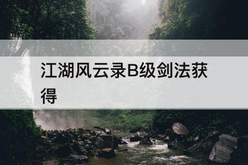 江湖风云录B级剑法获得