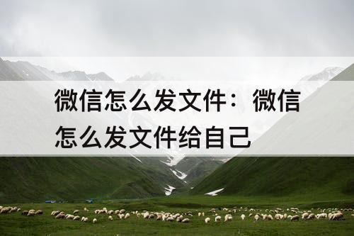 微信怎么发文件：微信怎么发文件给自己