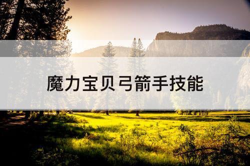 魔力宝贝弓箭手技能