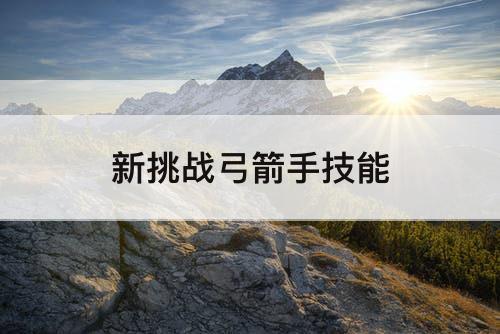 新挑战弓箭手技能
