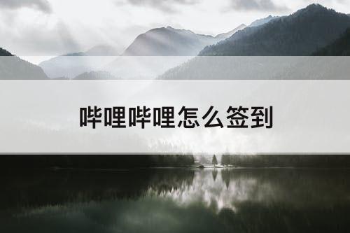 哔哩哔哩怎么签到