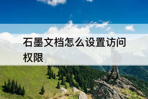 石墨文档怎么设置访问权限