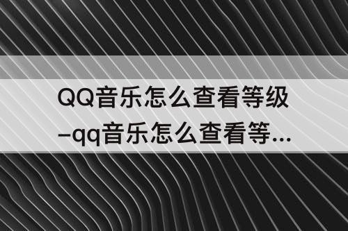 QQ音乐怎么查看等级-qq音乐怎么查看等级天数