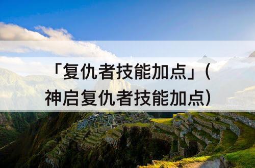 「复仇者技能加点」(神启复仇者技能加点)