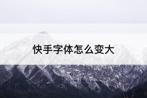 快手字体怎么变大