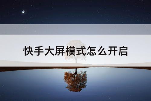 快手大屏模式怎么开启