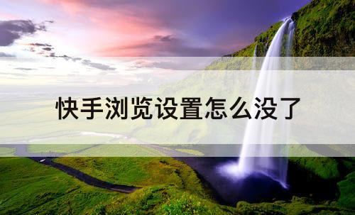 快手浏览设置怎么没了